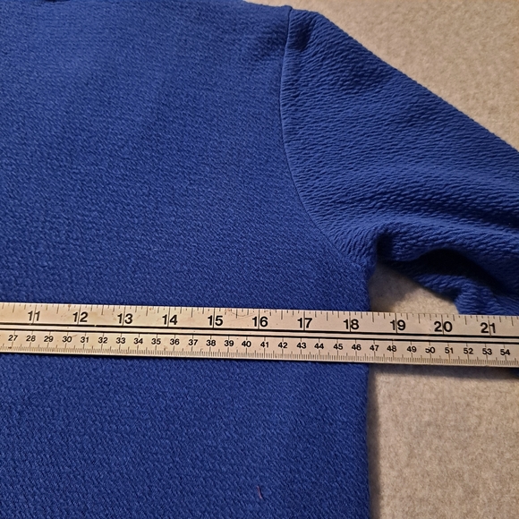 Soft Surroundings Carlile Top Sapphire Oversize Sz Small Wide Collar Front Snaps - Picture 9 of 11